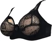 [Tex-Eorey] Silicone Lace Pocket Bra See-Through Breast Form Bra for Crossdressers Mastectomy CD Dresser Transgender(Including Silicone Breasts)