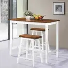 vidaXL Bar Table and Stool Set 3 Pieces Solid Wood