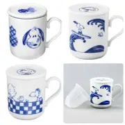 Peanuts Snoopy Mug Cup w/ Tea Strainer Lid 300ml Japan Limited