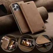 Leather Flip Phone Case with Kick Stand Card Holder for iPhone 11-16 Pro Max