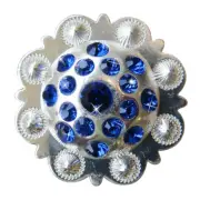51HS Set Of 16 Western Screw Back Concho Sapphire Berry Crystals Cowgirl