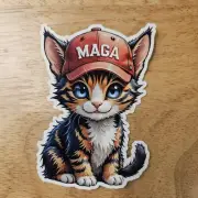Maga Hat Cat Vinyl Sticker - Team MAGA - Political Car/Truck/Tumbler/Laptop