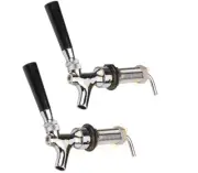 2X Auto Close 100mm Long Shank Craft Beer Tap Home Brew Kegerator Tap Twin P...