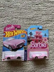 HOT WHEELS BARBIE’S Pair 2023 BARBIE Corvette PINK 2 Set New Card Variants