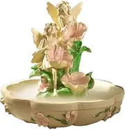 Tabletop Fountain Angel Tabletop Fountain Retro Desktop Fountain with Atomizer Circulating Flowing Water Wedding Gifts Waterscape Ornaments Relieve Stress (Color : Beige)