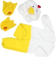 [Healvian] Charming Plush Chicken Jumpsuit for Baby Photoshoot Soft Newborn Outfit with Hat Indoor Outdoor Wear