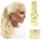 2Pcs Light Blonde 22" Hair Extension Synthetic Hair Ponytail Curly Wavy Ribbo...