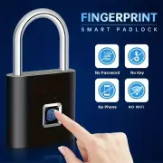 Smart Fingerprint Padlock 20 Fingerprints USB Rechargeable Door Lock Biometric Fingerprint Door Lock Zinc Alloy Smart Li