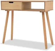 vidaXL Solid Pinewood Console Table 1 Drawer 1 Shelf Entryway Hallway Display Rack Writing Desk Holder Storage Organiser Home Furniture