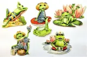 3D Easy Die Cut Card Toppers FUN FROGS Flowers Mushroom Birthday Get Well Type 1