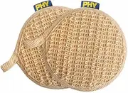 Phy Set of 2 Scrub On Loofahs | Made with Vegetable-Fibre | Gentle on the skin | Exfoliates gently while showering | Made in India