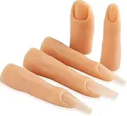 Fspronail 5pcs Silicone Practice Fingers For Acrylic Nails, Soft Fake Finger With 96pcs Nail Tips For Nail Training Flexible Nail Practice Mannequin Finger Reusable Manicure Kit For Beginners