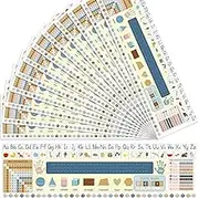 24 Pcs Self Adhesive Name Tags Students Desks Name Plates Multipurpose Manuscript Nameplates with Multiplication Fractions Alphabet Left/Right Place Value for Back to School Supplies 14 x 4Inch(Boho)