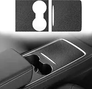 FQMY Center Consoles Wrap Kit for Tesla Model 3 Model Y 2021 2022 2023 Accessories, Scratch-Resistant Console Cover Interior Protector for Tesla Accessories Carbon Fiber (F001)