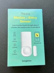 Kangaroo A0002 Indoor Motion & Entry Sensor White NEW For Door Window Security
