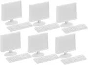 6pcs Miniature Computer Desktop for Dollhouse Layout Decorative Mini Keyboard Model Realistic Details