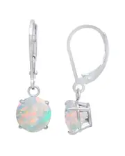 MaxColor 10K 0.50 ct. tw. Lab-Grown Opal Dangle Earrings