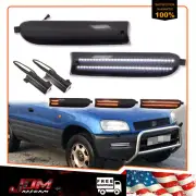 For 1996-1997 Toyota Rav4 Smoke Front Bumper Switchback LED Paking Signal Lights (for: Toyota)