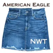 NEW American Eagle Miniskirt Next Level Stretch High-Rise Raw Edge Size 0