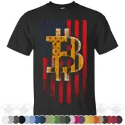 Bitcoin USA American Flag Digital Crypto Currency Money Unisex Tshirt