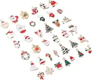 [TEHAUX] 38pcs Christmas Snowman Bells Pendant Charms Diy Kit Jewelry Making Accessories Cartoon Design