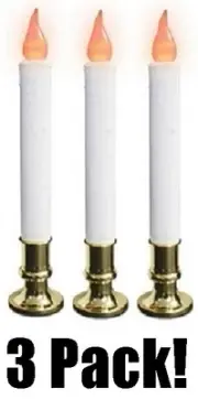 (3) Sylvania V1517 9" Electric Window Candles w Automatic Shut Off Timer