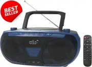 Portable Boombox CD Player, Bluetooth, MP3, USB, FM Radio Stereo Speakers Remote