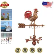 Artisan-Crafted Copper Weathervane - Bantam Red Rooster with Lifetime Warranty