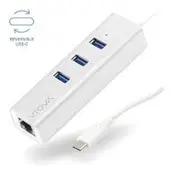 Alogic VROVA Plus USB-C to Gigabit Ethernet and 3 Port USB Hub - Aluminium