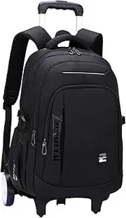 BaotyJie Rolling Backpack Wheeled Laptop Backpack Portable, Nylon, Adjustable Straps Trolley Suitcase Computer Bag for Business Adults