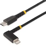 StarTech Rugged USB 2.0 C to Lightning Right Angle Cable, 1 Meter Length