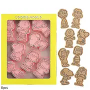 8pcs Peanuts Cookie Cutters Cute Cartoon Snoopy Biscuit Mold Cake Fondant Baking Diy Dessert Mould Tool Set For Kids -NMAOV