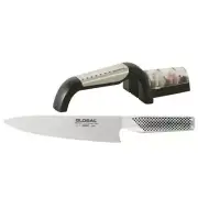 Global G-2 Cooks 20cm Knife + Ceramic Water Sharpener 2pc Starter Set | 79626