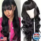 ROSELINE Body Wave Wigs with Bangs Human Hair Wigs for Black Women None Lace
