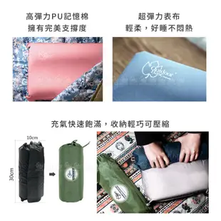 OutdoorBase TPU 自動充氣枕《冰藍》22956/充氣枕頭/露營枕頭/旅行枕/午睡枕/壓 (8折)