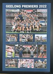 2022 AFL GEELONG CATS PREMIERS MEMORABILIA PICTURE FRAME