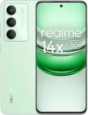 [realme] 14x 5G Smartphone 6+128GB, Eye Comfort Display 120Hz, Sharp Camera with 50MP, Long Life Battery 5000mAh, Military Grade Shock Resistance, Octa-Core, Green (Without Adapter)
