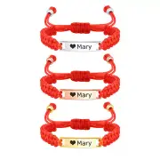 Personalized Engrave ID Name Initials Baby Kid Child Bracelet Braided Rope Gift