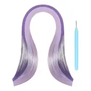 Paper Quilling Strips, 15.4" 5mm with Pen(Purple, 100 Strips)