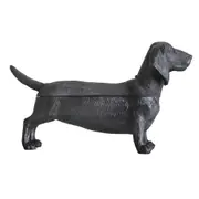 White Moose 47x23cm Resin Dachshund Secret Bowl Container Animal Home Decor BLK