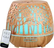 Devanti Aroma Diffuser, 400ml Air Humidifier Purifier Essential Oils Car Freshener Vaporizer Aromatherapy Diffusers Scent Booster Home Office Bedroom Humidifiers Steam, 7 Led Light Forest