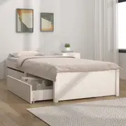 vidaXL Bed Frame without Mattress with Drawers White 90x190 cm