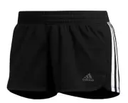 adidas Gym Shorts Womens Pacer 3 Stripes Training Knit Black White DU3502