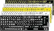 Five 5 English US Large Print Letters Black Yellow White Grey BACKGROUNS Keyboard Stickers 5 Colours New