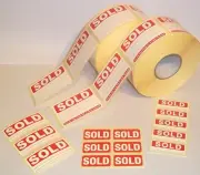 SOLD Stickers Swing Tag Labels Self Adhesive Sticky labels - Removable adhesive