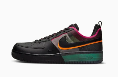 Sz 8 - Nike Air Force 1 React 'Black Pink Prime' DH7615-001