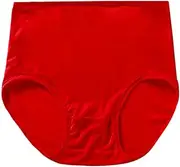 [XWSM] 100% Mulberry Silk Women's Briefs High-Waist Stretch Underwear Thin Soft Panties Shorts Ladies Girls Daily Underpants Undies (Color : Red, Size : L/Large)