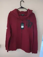 True Religion Men Full zip Sweater Hoodie size XL new with tags Red