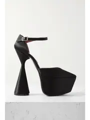 [D'ACCORI] D'ACCORI - Reign Satin Platform Pumps - Black - IT39.5 IT 39.5 Black