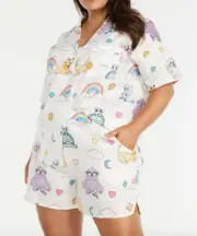 NEW PETER ALEXANDER CARTOON ANIMALS TOP SHORTS PJ SET 1+ 16-18 RRP$129.90 SLOTHS